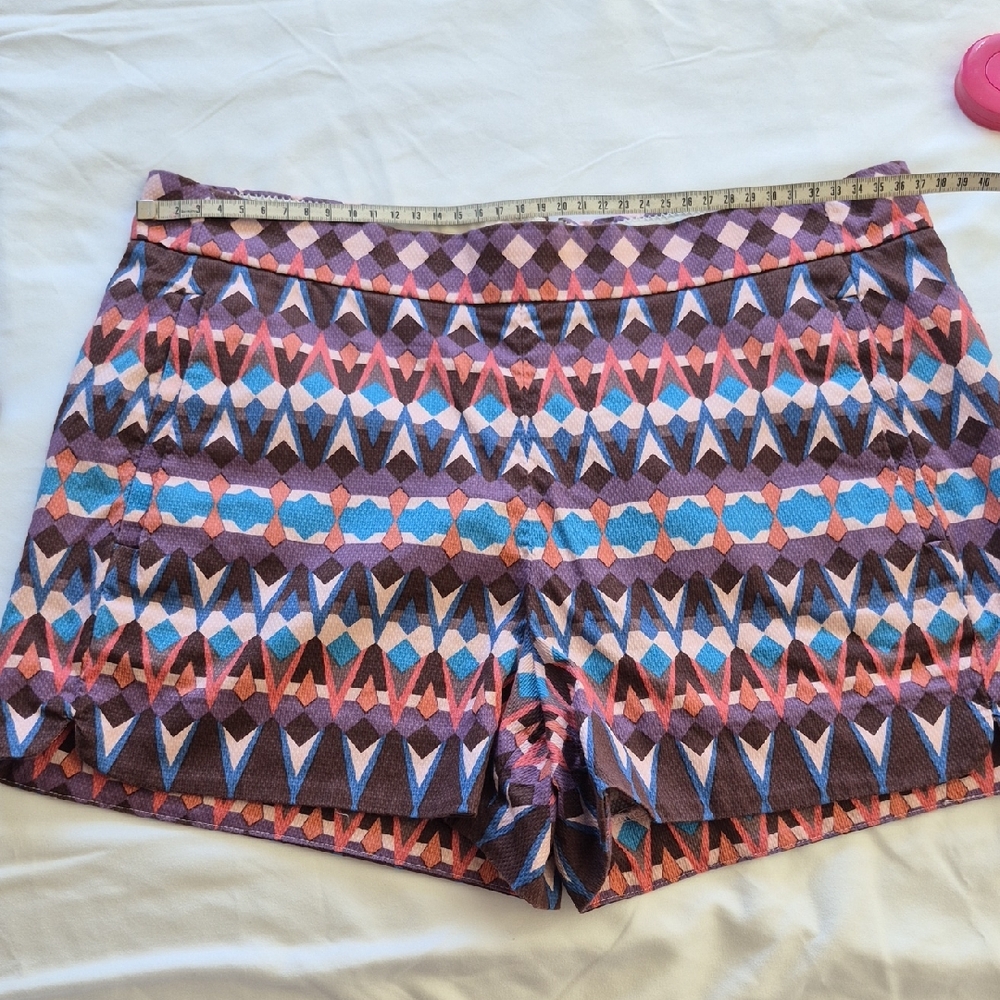 J. Crew High Waist Geometric Pattern Shorts